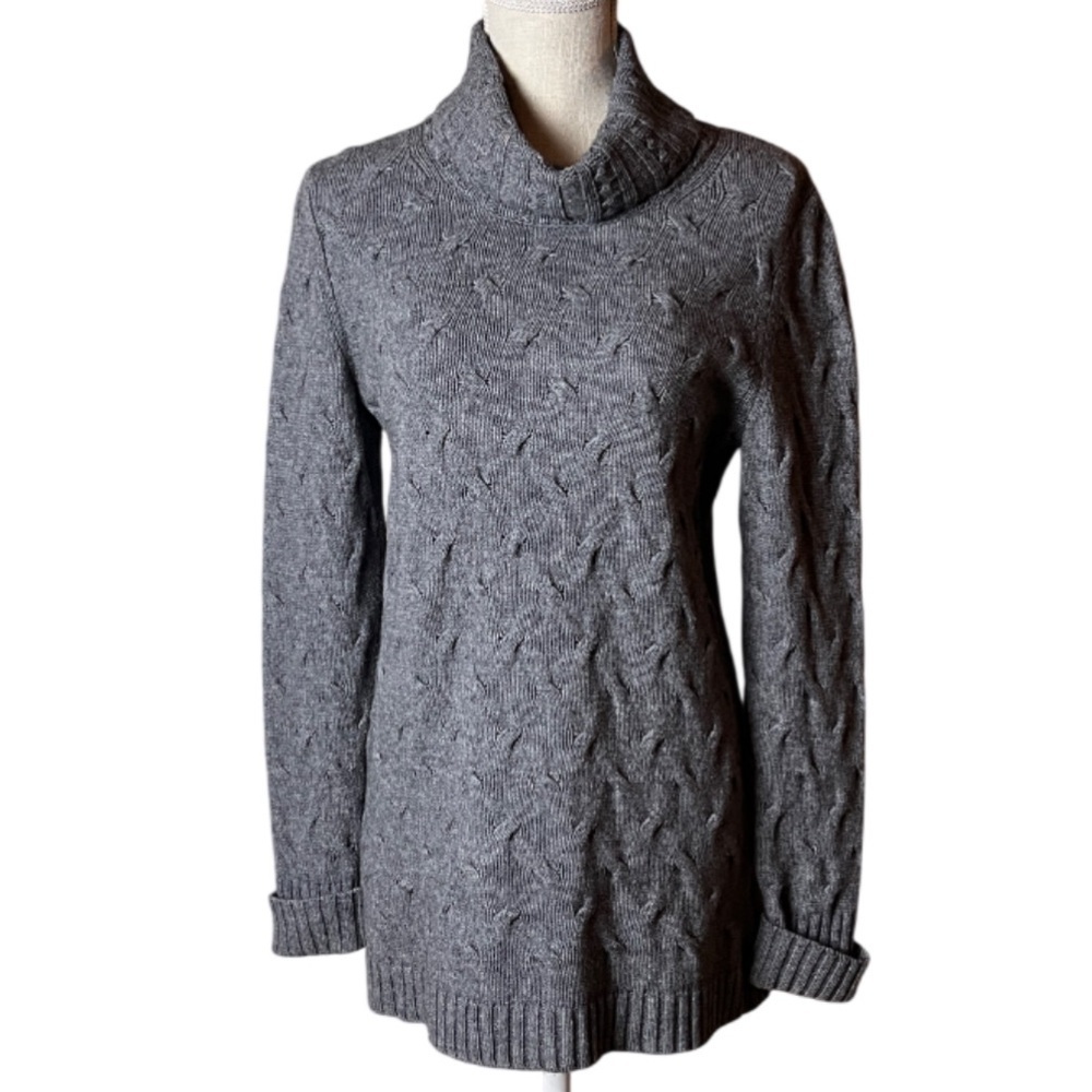 Lafayette 148 New York Charcoal Cowl Neck Sweater - Picture 1 of 9